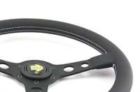 Preview: Momo Leder Sportlenkrad Prototipo 350mm schwarz black steering wheel volante