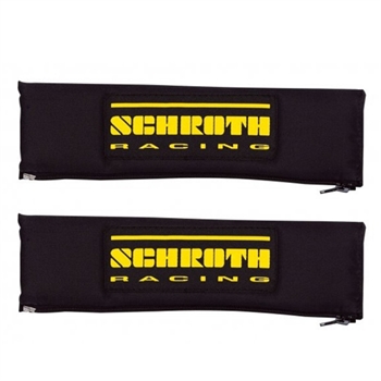 2 Stück Schroth 3 Zoll 75mm NOMEX® Gurtpolster Racing Aufnäher Gurtschoner schwarz/gelb FIA-Zulassung