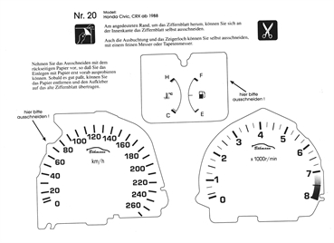 BMS Racing Tachofolie weiß für ED9 Bj.`88