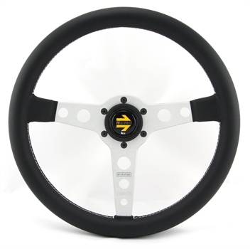 Momo Leder Sportlenkrad Prototipo 350mm schwarz silber steering wheel volante