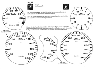 BMS Racing Tachofolie weiß für VW Polo ab `91