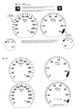 BMS Racing Tachofolie weiß für VW Golf 3 ab `95