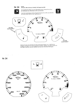 BMS Racing Tachofolie weiß für VW Golf, Jetta, Scirocco 2 84-85, VW Passat ab 8/80