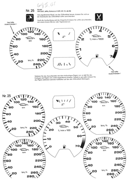 BMS Racing Tachofolie weiß für VW Golf, Jetta, Scirocco 2 GTI, GT, CL ab 86