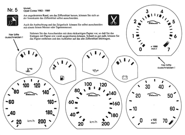 BMS Racing Tachofolie weiß für Opel Corsa 1983 1989