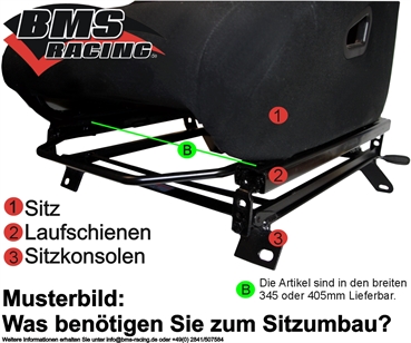 2 Stück Laufschienen höhenverstellbar mit 345mm Breite für Wiechers, Universal Konsolen für zwei Sitze Laufschienensatz