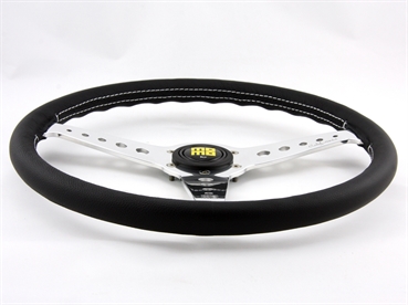 Momo Leder Sportlenkrad Heritage California 360mm schwarz silber chrom steering wheel volante
