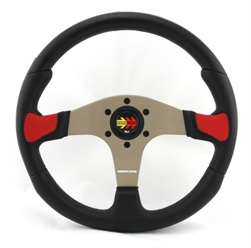 Momo Polyurethan Sportlenkrad Devil 350mm schwarz rot anthrazit silber steering wheel volante