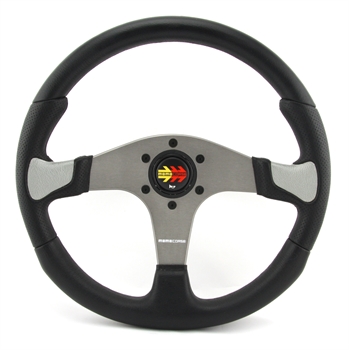 Momo Polyurethan Sportlenkrad Devil 350mm schwarz silber anthrazit steering wheel volante