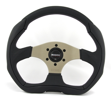 Momo Leder gelocht Sportlenkrad Eagle 350mm schwarz anthrazit silber ohne Ring steering wheel volante