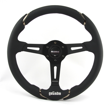 Momo Leder Sportlenkrad Gotham 350mm schwarz black steering wheel volante