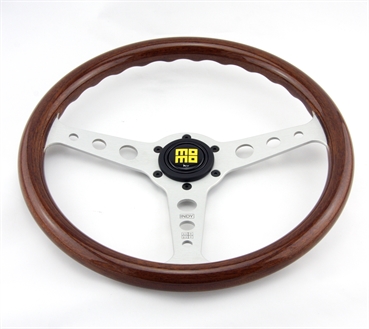 Momo Holz Mahagoni Sportlenkrad Heritage Indy 350mm braun silber steering wheel volante