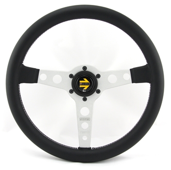 Momo Leder Sportlenkrad Prototipo 370mm schwarz silber steering wheel volante