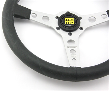 Preview: Momo Leder Sportlenkrad Prototipo Heritage 350mm schwarz silber steering wheel volante