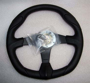 Momo Polyurethan Sportlenkrad Quark 350mm schwarz black steering wheel volante