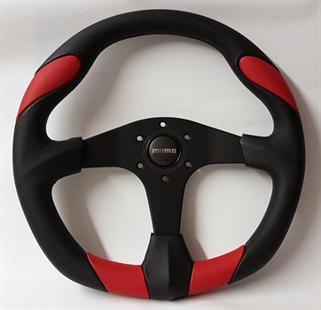Momo Polyurethan Sportlenkrad Quark 350mm schwarz rot schwarz steering wheel volante