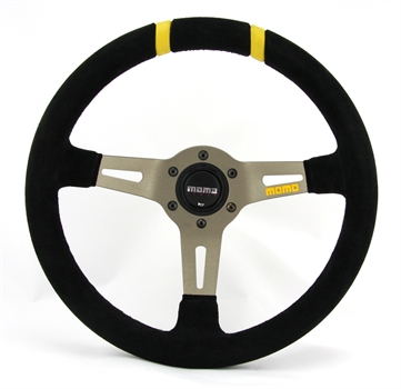 Momo Wildleder Sportlenkrad Drifting 330mm schwarz gelb anthrazit steering wheel volante