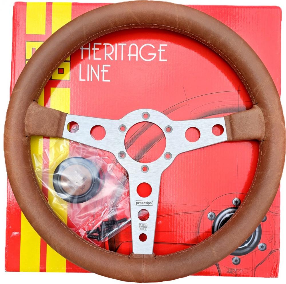 Momo Prototipo Tabacco Sportlenkrad 35 350mm Leder braun steering wheel volante