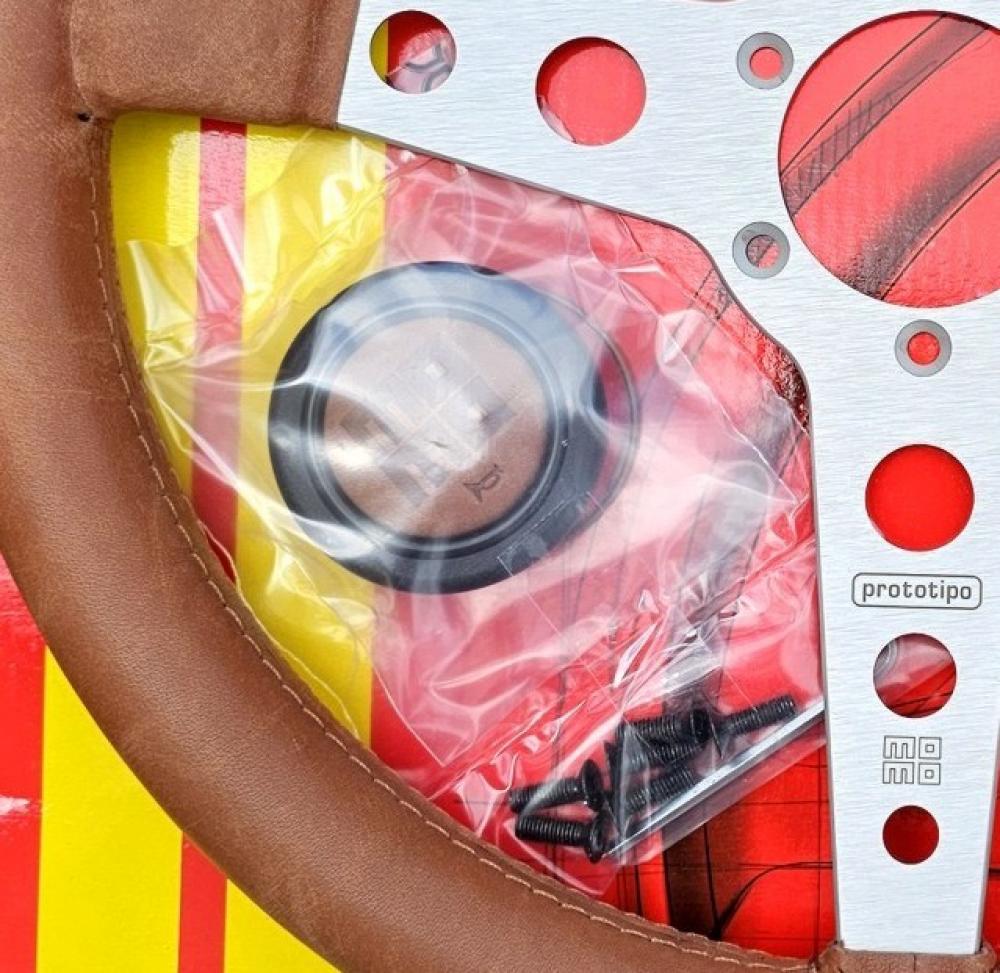 Momo Prototipo Tabacco Sportlenkrad 35 350mm Leder braun steering wheel volante