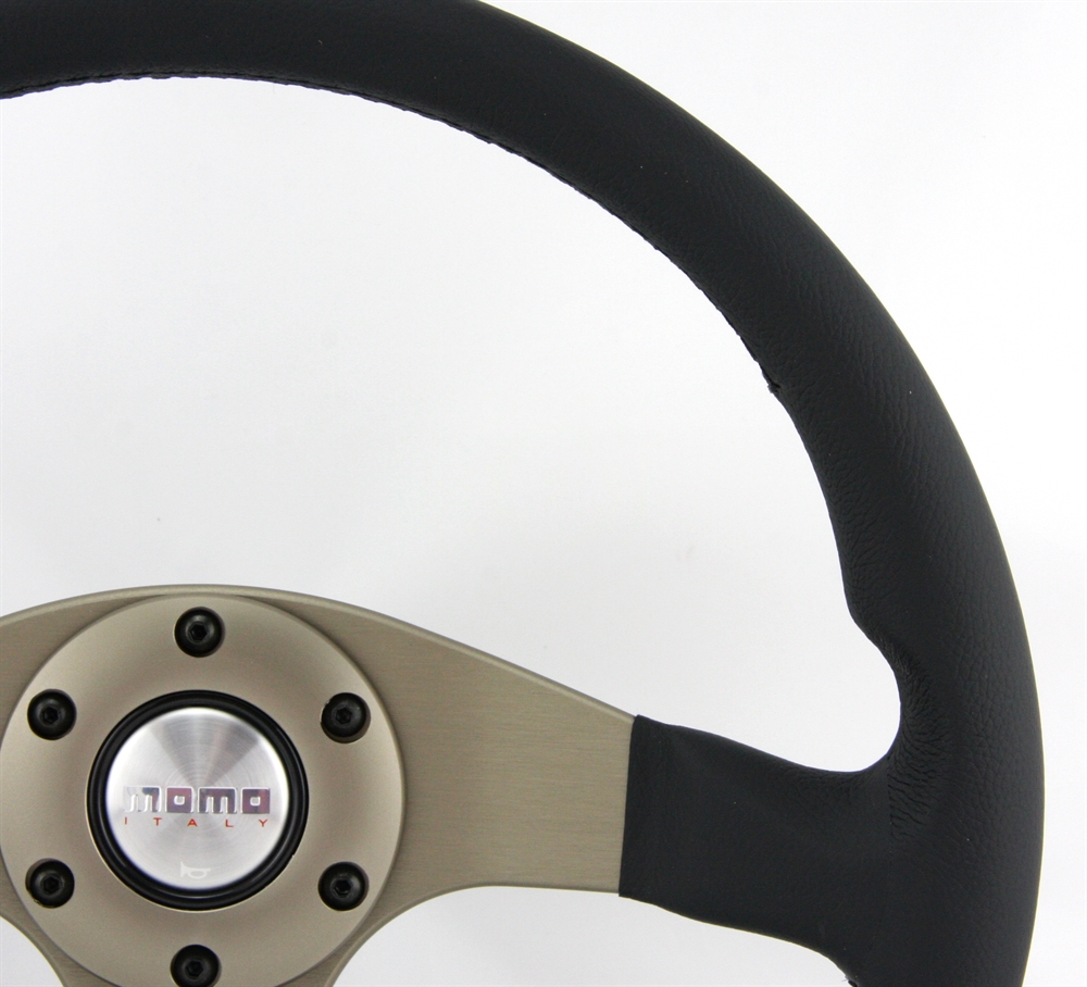 Momo Leder Sportlenkrad Tuner silber 35 350mm schwarz anthrazit steering  wheel .