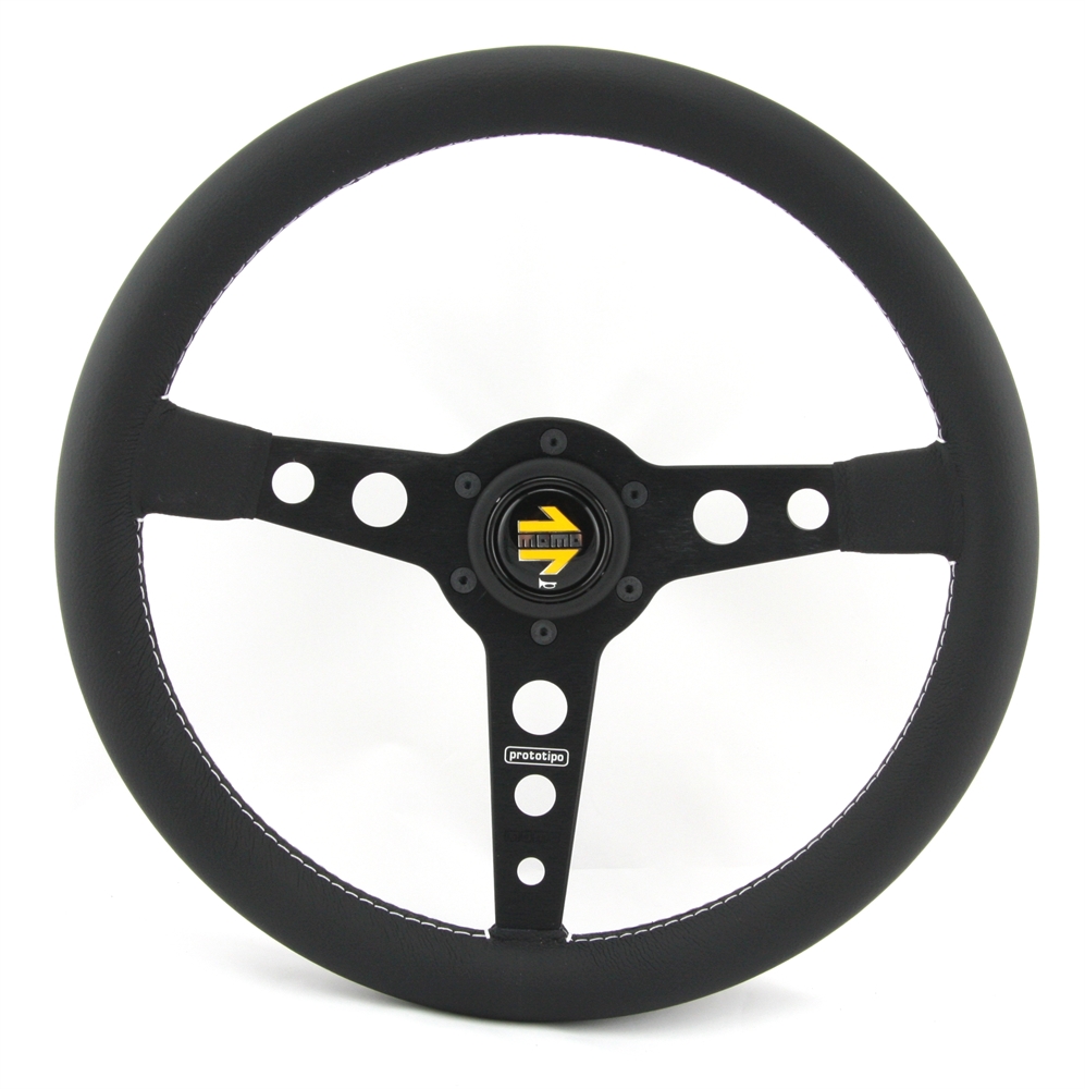 BMS Racing Autotuning - Momo Leder Sportlenkrad Prototipo 350mm schwarz  black steering wheel volante