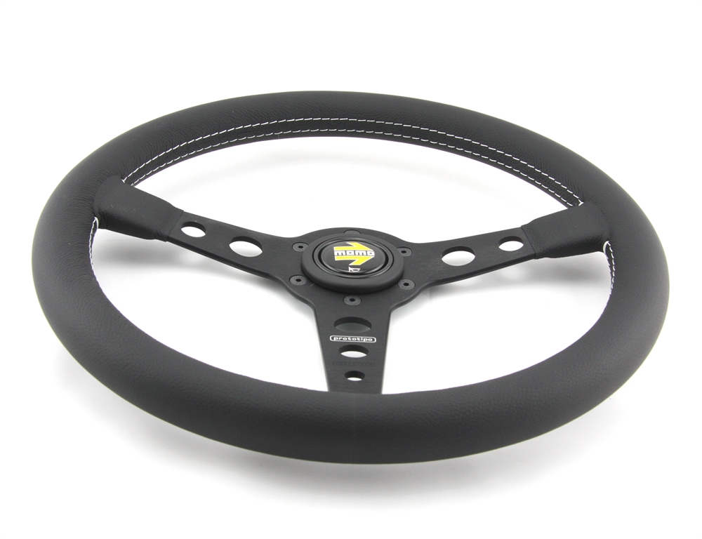 BMS Racing Autotuning - Momo Leder Sportlenkrad Drifting 350mm schwarz  orange steering wheel volante