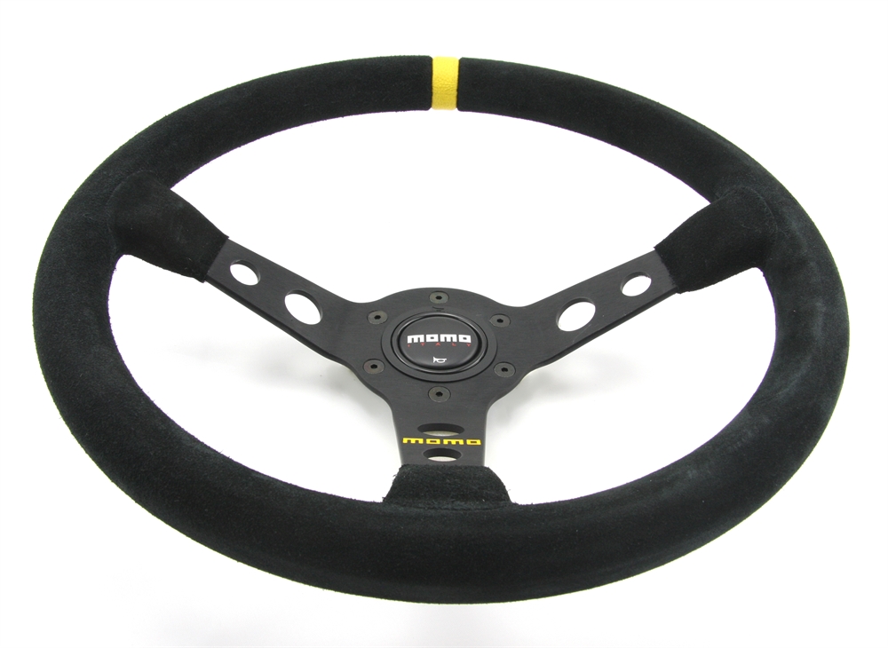 BMS Racing Autotuning - Momo Wildleder Sportlenkrad Modell MOD. 07 350mm  schwarz black steering wheel volante