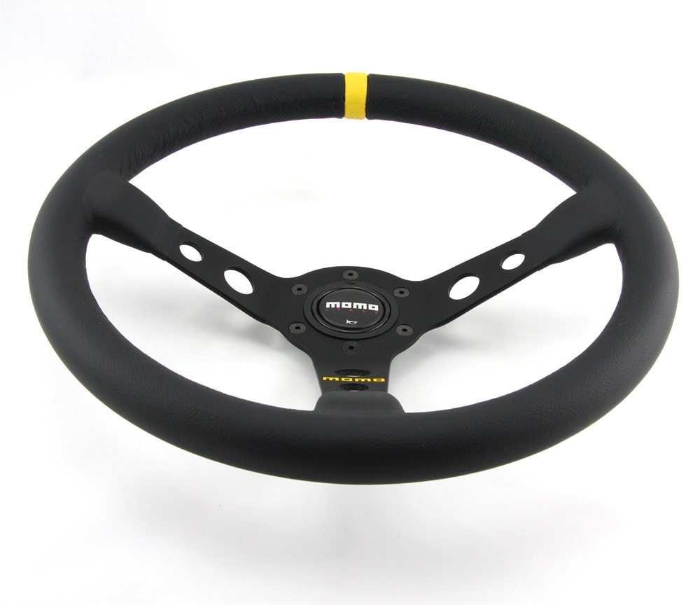 BMS Racing Autotuning - Momo Leder Sportlenkrad Modell MOD. 07 350mm  schwarz black steering wheel volante