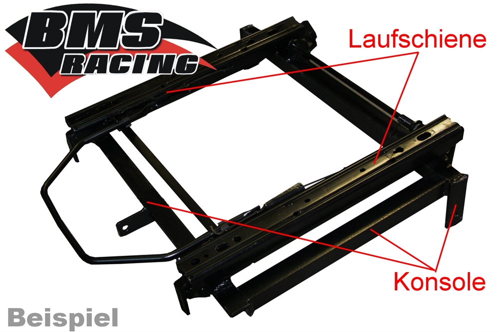 BMS Racing Autotuning - Laufschienen höhenverstellbar mit 405 345mm Breite  für Wiechers, Universal Konsolen für einen Sitz Laufschienensatz
