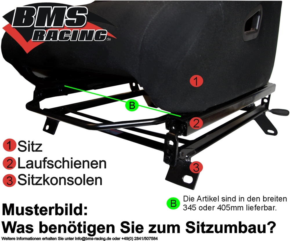 BMS Racing Autotuning - Wiechers Sitzkonsole 405mm für VW Up! - rechts starr