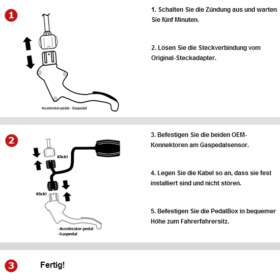 DTE PedalBox mit Schlüsselband für RENAULT TRAFIC II EL 60KW 03 2001- 1.9 dCi 80 EL0B Gaspedalbox